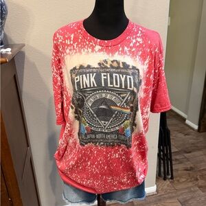 Pink Floyd Vintage Style Red Speckled Lightweight Graphic Tee